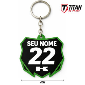 Chaveiro Mini Plate Kawasaki KX Motocross Personalizado