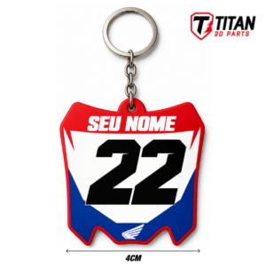 Chaveiro Mini Plate Honda 02 MX Personalizado